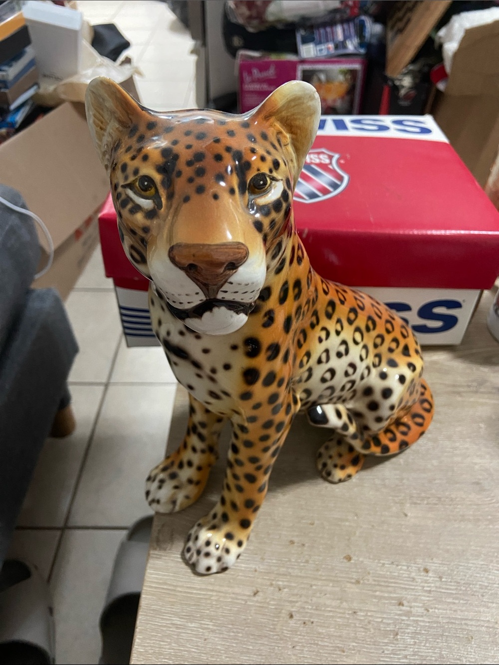 Vintage Made in Italy Ceramic Cheetah Figure 11 1/4"